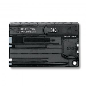 Швейцарская карточка Victorinox SwissCard Quattro Transparent Black 14 функций 0.7233.T3