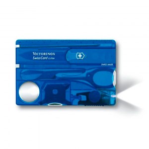 Швейцарская карточка Victorinox SwissCard Lite Transparent Blue 13 функций 0.7322.T2