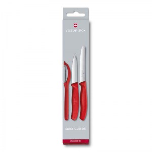 Кухонный набор из 3 ножей Victorinox SwissClassic красный 6.7111.31