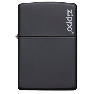 Зажигалка широкая Zippo Classic Zippo Logo Black Matte 218ZL