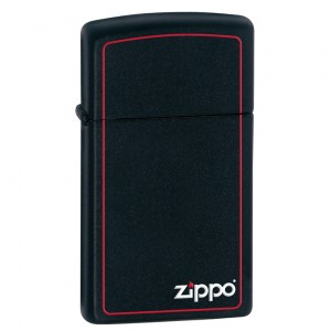 Зажигалка узкая Zippo Slim Border Black Matte 1618ZB