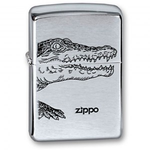 Зажигалка широкая Zippo Classic Alligator Brushed Chrome 200 ALLIGATOR