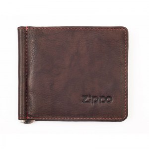 Зажим для денег Zippo коричневый натуральная кожа 2005126