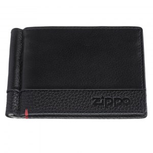 Зажим для денег Zippo с защитой от сканирования RFID черный натуральная кожа 2006025