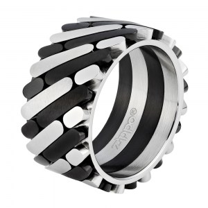 Кольцо Zippo креативное серебристо-черное нержавеющая сталь диаметр 17,8мм 2006244