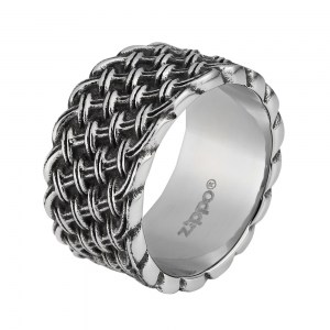 Кольцо Zippo с плетеным орнаментом серебристое диаметр 21 мм 2006563