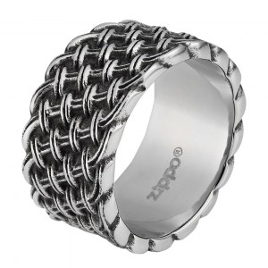 Кольцо Zippo с плетёным орнаментом серебристое нержавеющая сталь диаметр 21мм 2006563