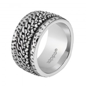 Кольцо Zippo с цепочным орнаментом серебристое диаметр 21,7 мм 2006568