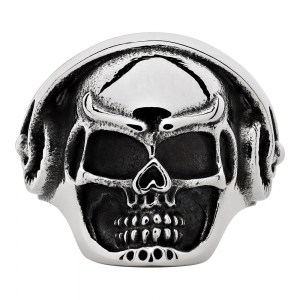 Кольцо Zippo в форме черепа серебристое нержавеющая сталь диаметр 20,4мм 2006570