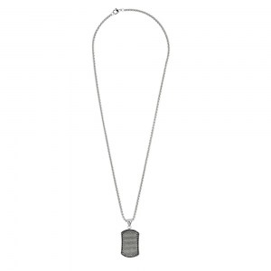 Подвеска Zippo Black Crystal Pendant Necklace серебристо-черная с цепочкой 60 см 2007178