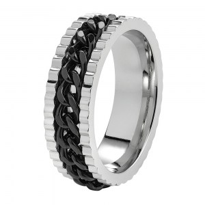 Кольцо Zippo Link Chain Ring серебристое-черное диаметр 19,7 мм 2007187