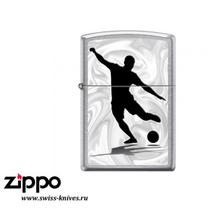 Зажигалка широкая Zippo Classic Футболист Street Chrome 207_football