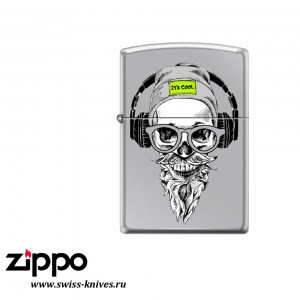 Зажигалка широкая Zippo Classic Хипстер High Polish Chrome 250_hipster
