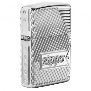 Зажигалка широкая Zippo  Armor Bolts Design High Polish Chrome 29672