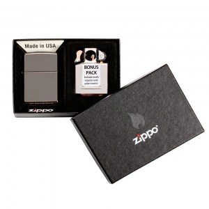 Подарочный набор Zippo : Zippo Classic Black Ice 150 и вставной блок (инсерт) Pipe Insert 29789