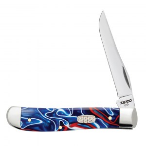 Нож перочинный Zippo Patriotic Kirinite Smooth Mini Trapper 89мм синий 50508_207