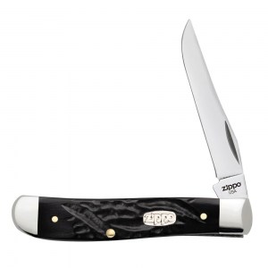 Нож перочинный Zippo Rough Black Synthetic Mini Trapper 89мм черный 50573_207