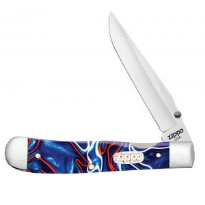 Нож перочинный Zippo Patriotic Kirinite Smooth Trapperlock 105мм синий 50593_207