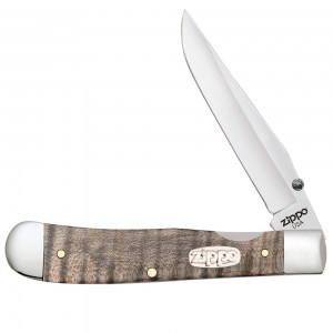 Нож перочинный Zippo Natural Curly Maple Wood Trapperlock 105мм бежевый 50609_207