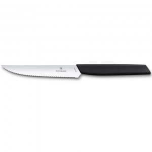 Нож кухонный Victorinox Swiss Modern для стейка и пиццы черный 12 см 6.9003.12W