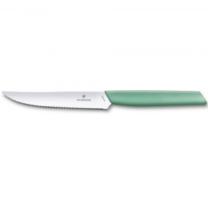 Нож кухонный Victorinox Swiss Modern для стейка и пиццы зеленый 12 см 6.9006.12W41