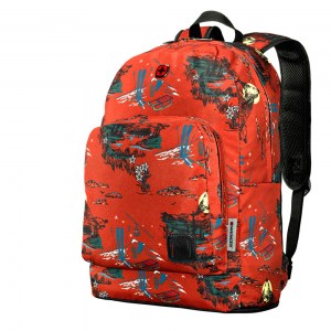 Городской рюкзак с отделением для ноутбука Wenger Crango кирпичный с рисунком Альпы (24л) 610194