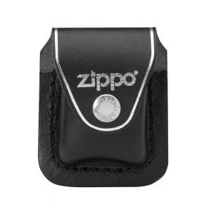 Чехол Zippo для широкой зажигалки с клипом натуральная кожа черный LPCBK