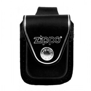 Чехол Zippo для широкой зажигалки с петлей натуральная кожа черный LPLBK