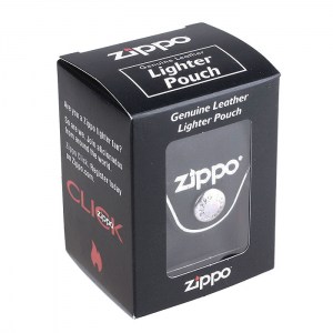 Чехол Zippo для широкой зажигалки с петлей натуральная кожа черный LPLBK