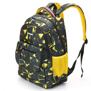 Рюкзак школьный Torber Class X черно-желтый с орнаментом 17л T2743-YEL