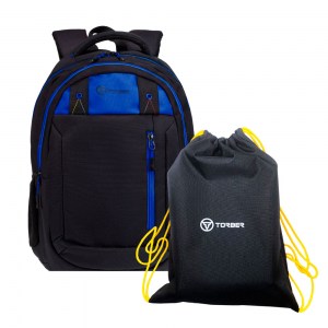 Рюкзак школьный Torber Class X черный/синий 17 л T5220-22-BLK-BLU-M