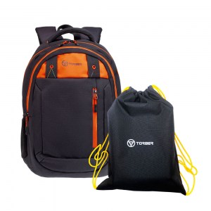 Рюкзак школьный Torber Class X черный/оранжевый 17 л T5220-22-BLK-RED-M