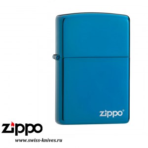 Зажигалка широкая Zippo Classic Zippo Logo Sapphire 20446ZL