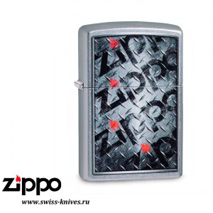 Зажигалка широкая Zippo Classic Diamond Plate Zippo Design Street Chrome 29838