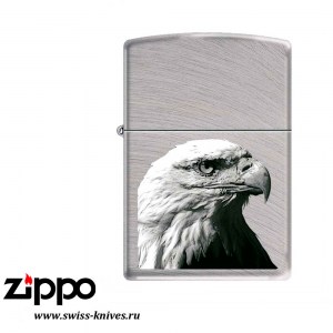 Зажигалка широкая Zippo Classic Eagle Head Chrome Arch 24647