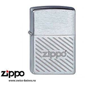 Зажигалка широкая Zippo Classic Stripes Brushed Chrome 200 Zippo stripes